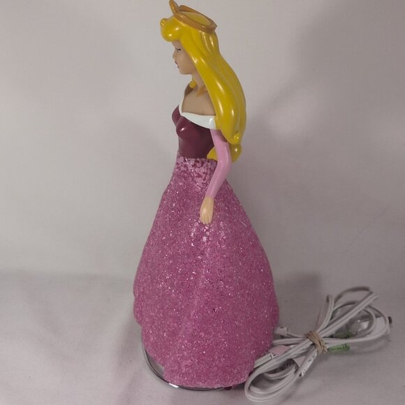 Vintage Disney Princess Lamp Aurora Sleeping Beauty Night Light 11” Pink Bedroom - Picture 9 of 10